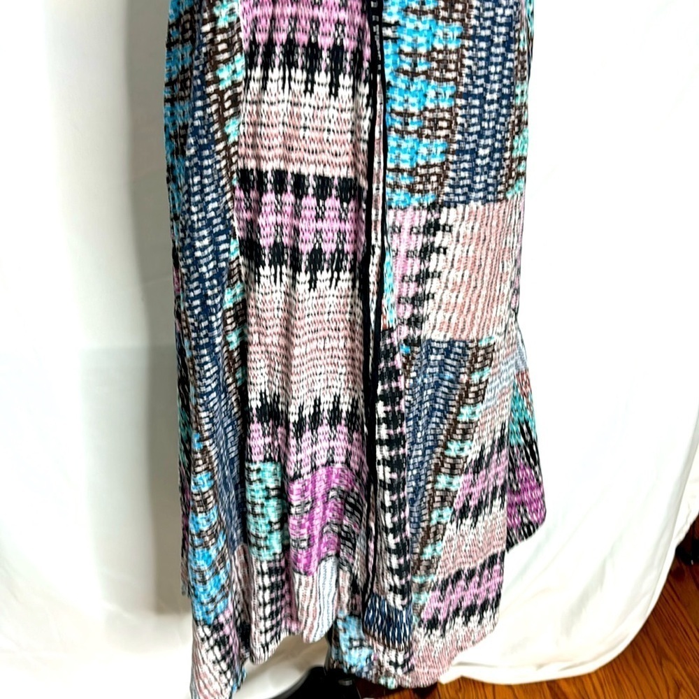 ANTHROPOLOGIE AKEMI + KIN Navy Blue Purple Handkerchief Tank Tie Midi Dress - Picture 6 of 7